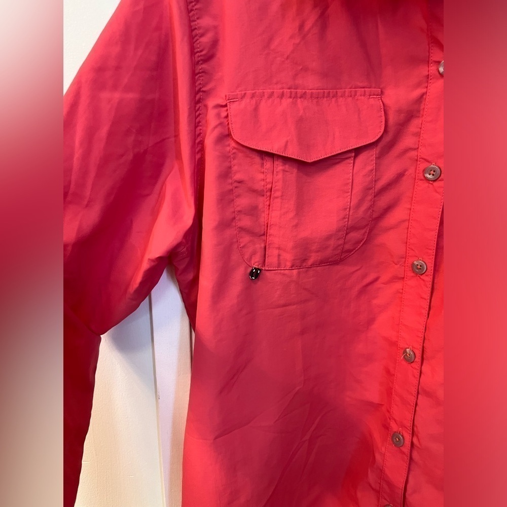 NWT Little Donkey Andy Vented UV Protectant Button Down Shirt- Size Large- Coral - Picture 6 of 16